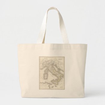 Vintage Old World Italy Map Large Tote Bag by iBella at Zazzle