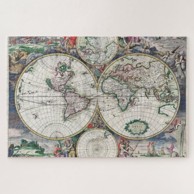 Vintage Old World Map 1000 pieces Jigsaw Puzzle (Horizontal)