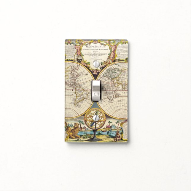 Vintage Old World Map Book Plate Design (In Situ)