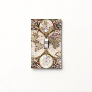 Vintage Old World Map Book Plate Design