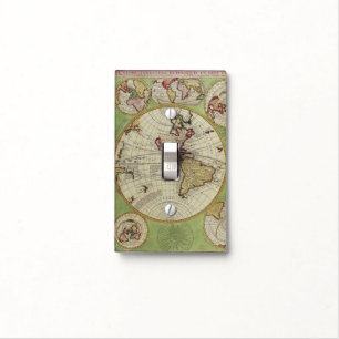 Vintage Old World Map Book Plate Design