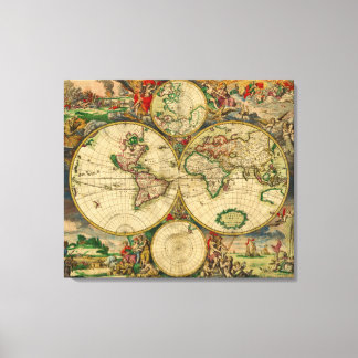 Vintage Old World Map Canvas Print