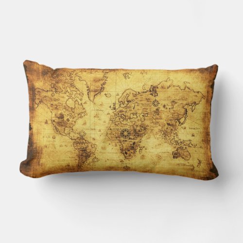 Vintage Old World Map Decor Cushion Throw Pillow