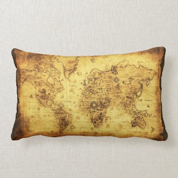 Vintage Old World Map Decor Cushion Throw Pillow by EarthGifts at Zazzle
