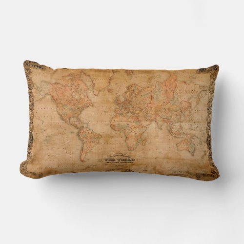 Vintage Old World Map Decor Cushion Throw Pillow