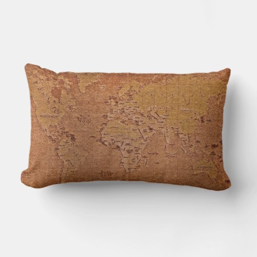 Vintage Old World Map Decor Cushion Throw Pillow