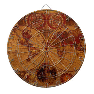 Vintage Old World Map Designer Dart Board