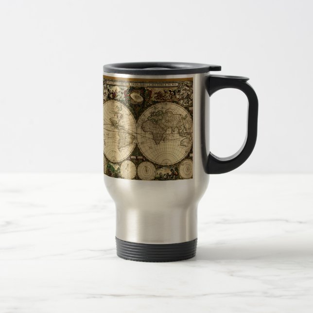 Vintage Old World Map Driver's Drinking Mug (Right)