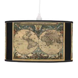 Vintage Old World Map History-buff Hanging Lamp