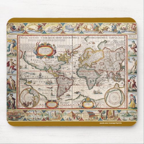 Vintage Old World Map History_lover Design Mouse Pad
