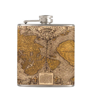 Vintage Old World Map History-lover Hip Flask