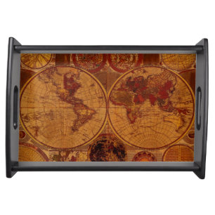 Vintage Old World Map History-lover Serving Tray
