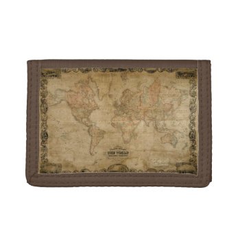 Vintage Old World Map History-lover Trifold Wallet by RavenSpiritPrints at Zazzle
