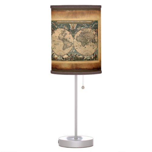 Vintage Old World Map History_lovers Gift Table Lamp