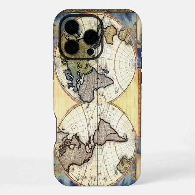 Vintage Old World Map Iphone Case (Back)