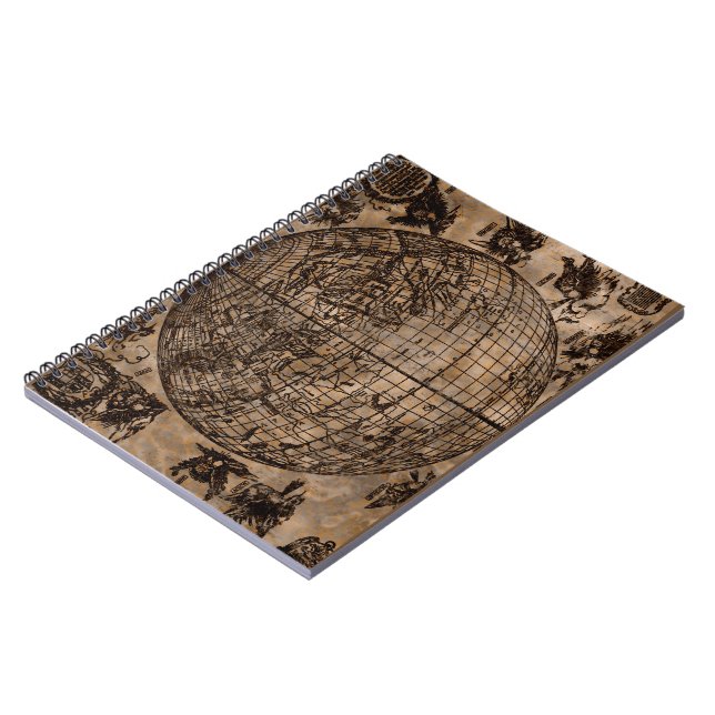 Vintage Old World Map Notebook (Left Side)