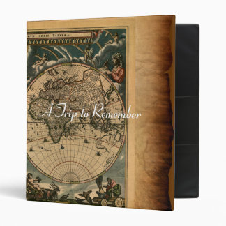 Vintage Old World Map Photo Album 3 Ring Binder