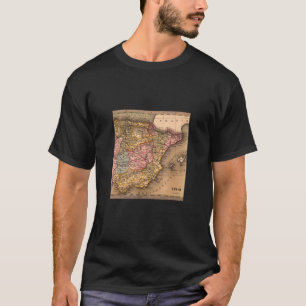 Vintage Old World Map Spain T-Shirt
