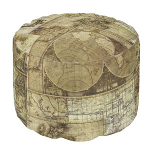 Vintage old world Maps Antique maps Pouf