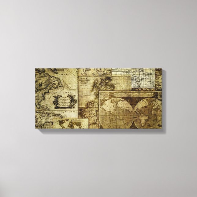 Vintage old world Maps Canvas Print (Front)