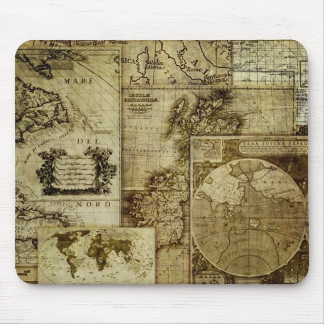 Vintage old world Maps Mouse Pad (Front)