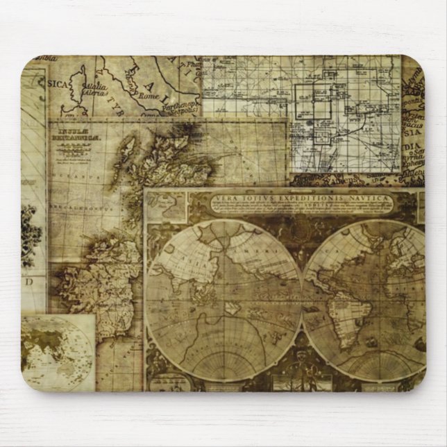 Vintage old world Maps Mouse Pad (Front)