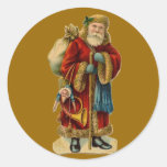 Vintage Old World Santa Claus Christmas Stickers at Zazzle
