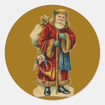 Vintage Old World Santa Claus Christmas Stickers by VintageChristmas365 at Zazzle