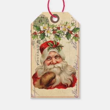 Vintage Old World Santa Gift Tag by ChristmasBellsRing at Zazzle