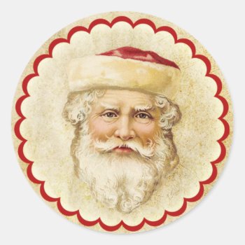 Vintage Old World Santa Sticker by ChristmasBellsRing at Zazzle