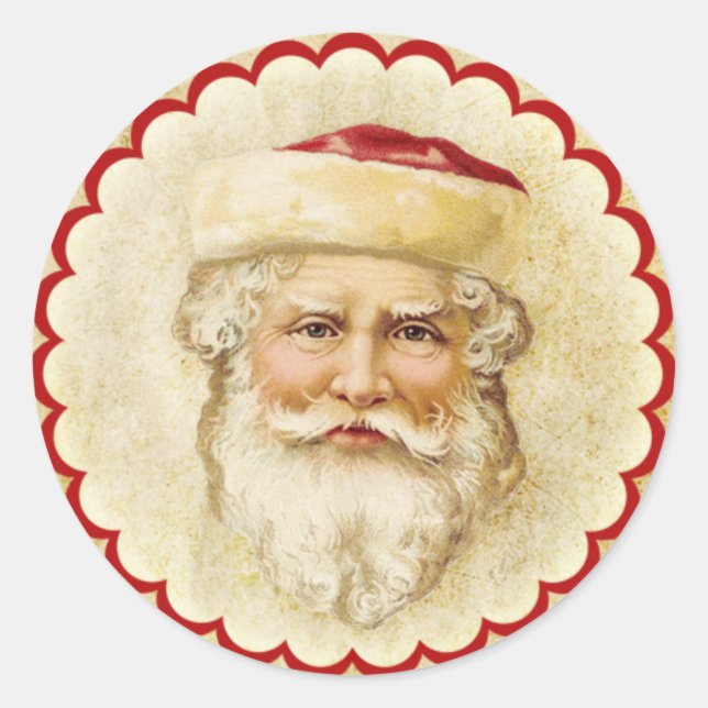 Vintage Old World Santa Sticker (Front)