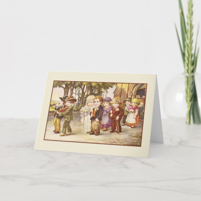 Vintage Old World Wedding Greeting Card (Front)