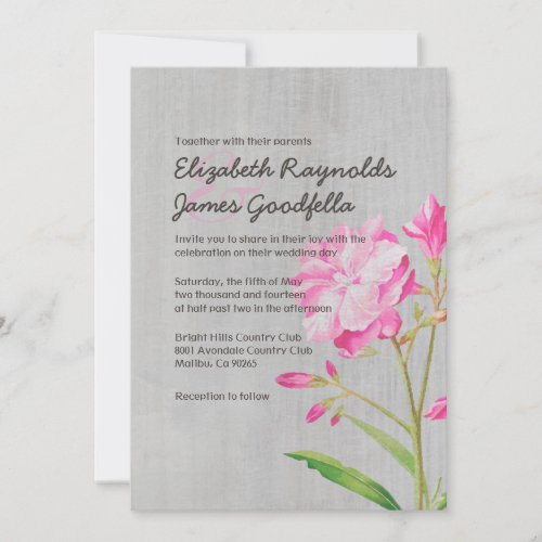 Vintage Oleander Wedding Invitations