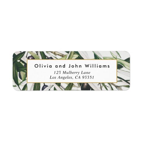 Vintage Olive Branch Return Address Label