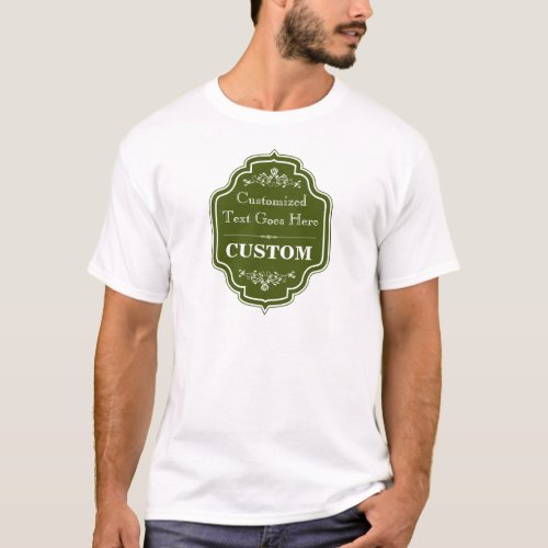 Vintage Olive Green Label T_Shirt