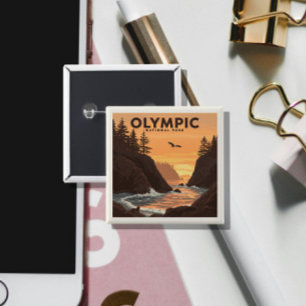 Vintage Olympic National Park Button