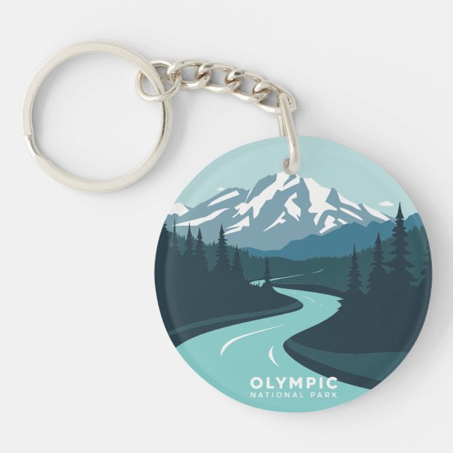 Vintage Olympic National Park Keychain (Front)
