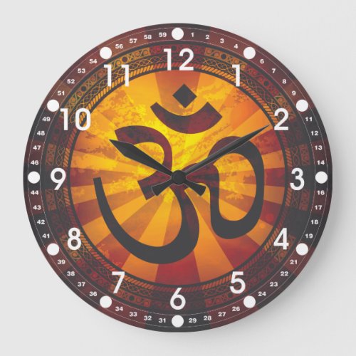 Vintage Om Symbol Large Clock