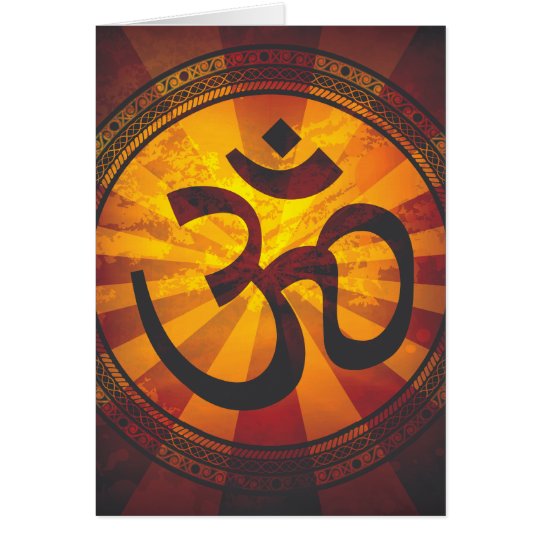 Vintage Om Symbol Print Card