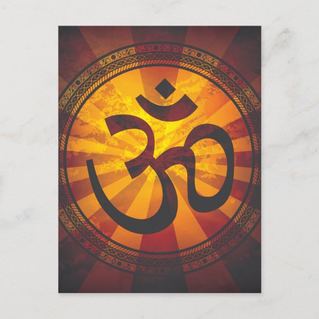 Vintage Om Symbol Print Postcard (Front)