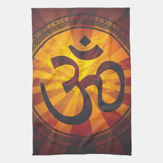 Vintage Om Symbol Towel (Vertical)