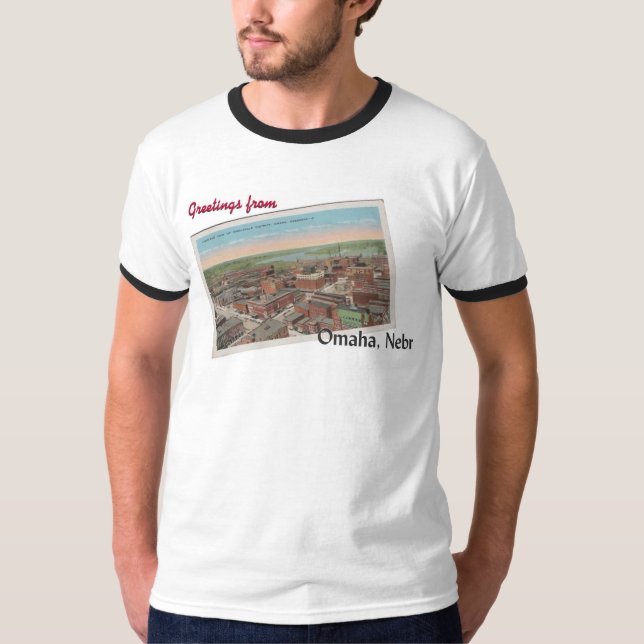 Vintage Omaha, Nebraska Postcard T-Shirt (Front)