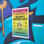 Vintage Ombre Concert Poster with Photo Custom<br><div class="desc">This poster is ready to be customized with your text and your own photo. Celebrate your favorite musician with a poster in the style of a vintage concert poster. Black bold text is set against a magenta, yellow and cyan blue ombre colored background. Create custom decor for a rock and...</div>
