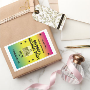 Vintage Ombre Concert Poster with Photo Custom Rectangular Sticker