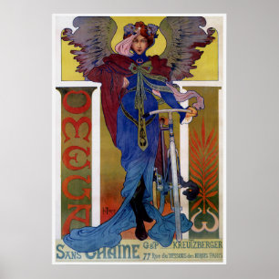 Vintage Omega Bicycle Ad by Thiriet Poster