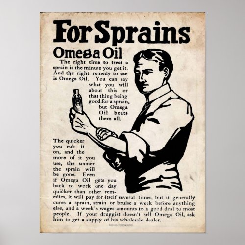 Vintage Omega Oil Pain Rub Print