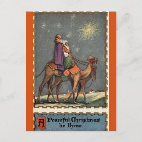 Vintage On the Way to Bethlehem Christmas Postcard