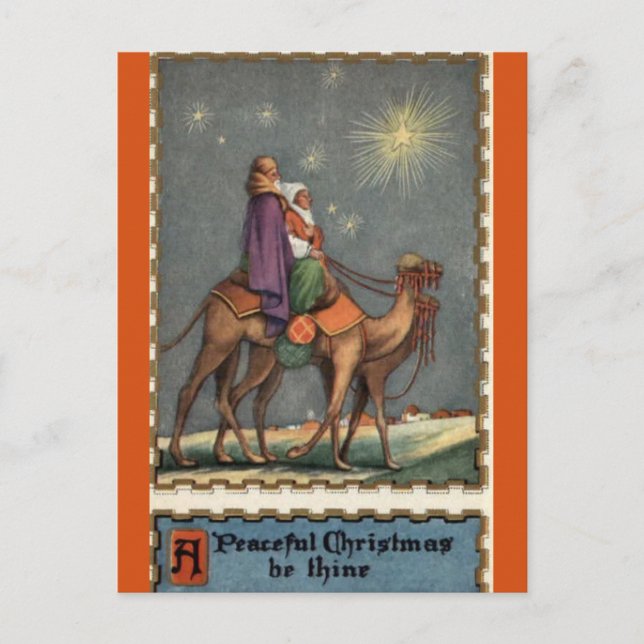 Vintage On the Way to Bethlehem Christmas Postcard (Front)