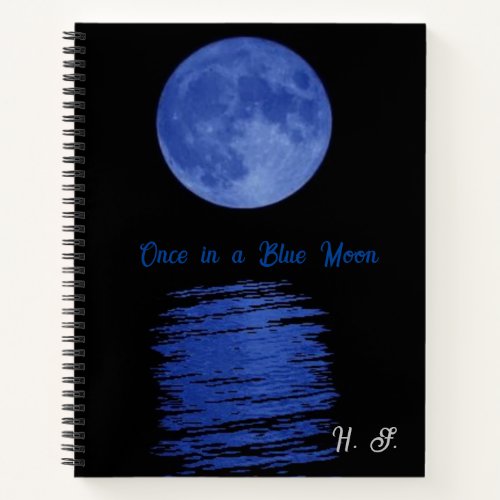 Vintage Once in blue moon back to school Notebook