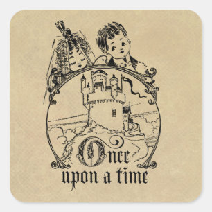Vintage Once Upon a Time Apparel, Decor, and Gifts Square Sticker